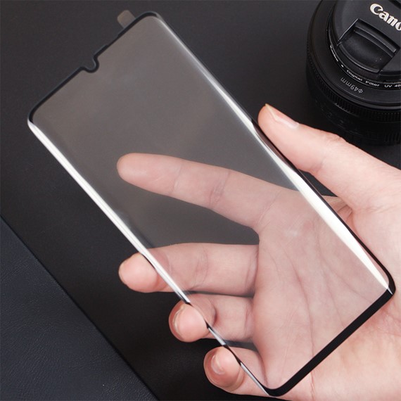 Microsonic Huawei P30 Lite Tam Kaplayan Temperli Cam Ekran koruyucu Siyah 3