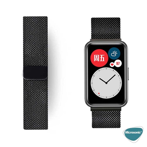 Microsonic Huawei Watch Fit Milanese Loop Kordon Siyah 3