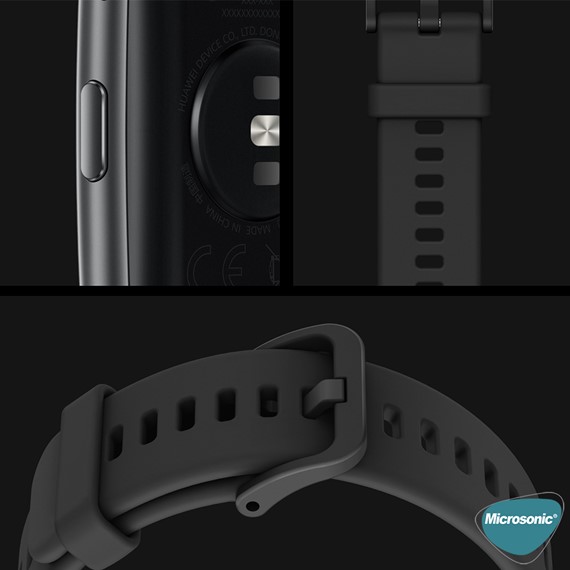 Microsonic Huawei Watch Fit Kordon Silicone Sport Band Gri 2