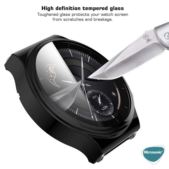 Microsonic Huawei Watch GT2 Pro Kılıf Matte Premium Slim WatchBand Siyah 4