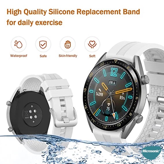 Microsonic Huawei Watch GT Active Kordon Silicone RapidBands Beyaz 4
