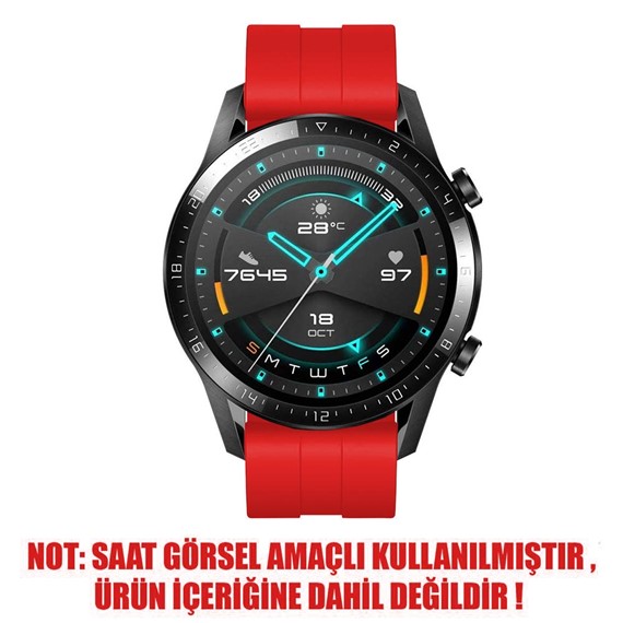 Microsonic Huawei Watch GT Classic Kordon Silicone RapidBands Kırmızı 2