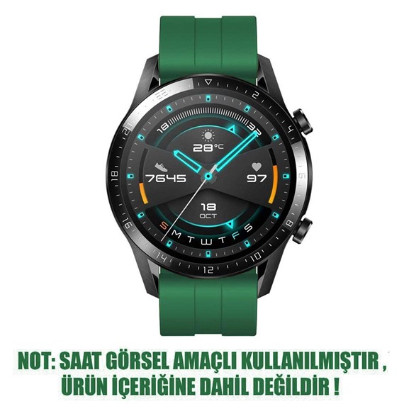 Microsonic Huawei Watch GT Active Kordon Silicone RapidBands Koyu Yeşil 2