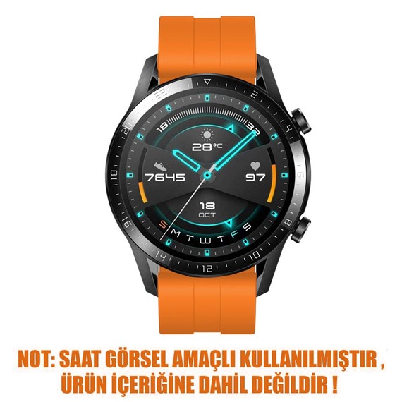 Microsonic Samsung Galaxy Watch 3 45mm Kordon Silicone RapidBands Turuncu 2