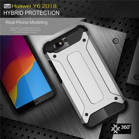 Microsonic Huawei Y6 2018 Kılıf Rugged Armor Rose Gold 5