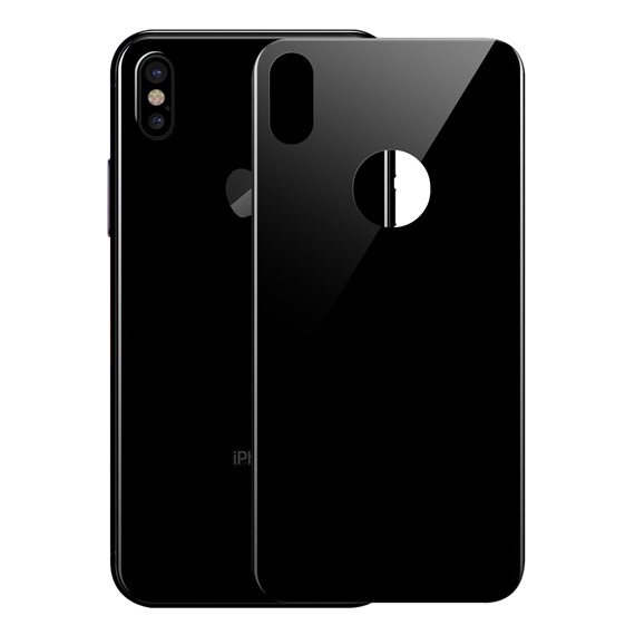 Microsonic Apple iPhone XS 5 8 Tam Kaplayan Arka Temperli Cam Ekran koruyucu Kırılmaz Film Siyah 1