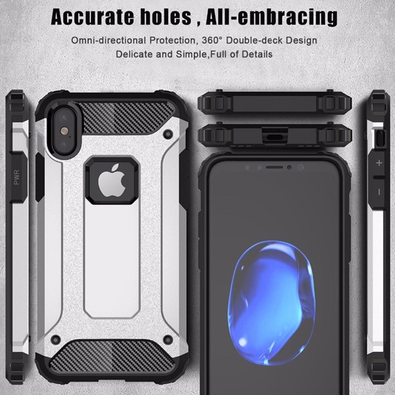Microsonic Apple iPhone XS Max 6 5 Kılıf Rugged Armor Mavi 5