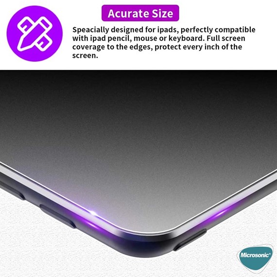 Microsonic Apple iPad 9 7 2018 A1893-A1954 Matte Nano Glass Cam Ekran Koruyucu 8