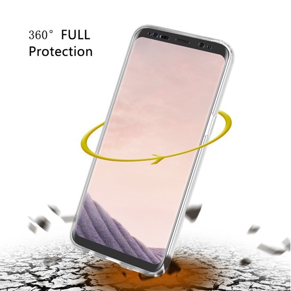 Microsonic Samsung Galaxy S8 Plus Kılıf 6 tarafı tam full koruma 360 Clear Soft Şeffaf 3