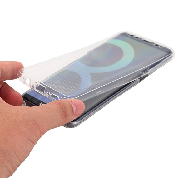 Microsonic Samsung Galaxy S8 Plus Kılıf 6 tarafı tam full koruma 360 Clear Soft Şeffaf 4