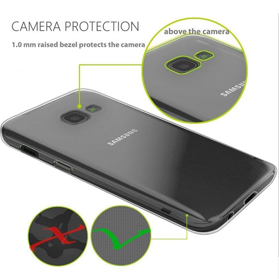 Microsonic Samsung Galaxy A3 2017 Kılıf 6 tarafı tam full koruma 360 Clear Soft Şeffaf 4