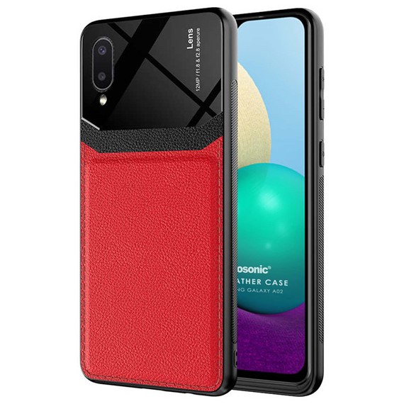 Microsonic Samsung Galaxy A02 Kılıf Uniq Leather Kırmızı 1