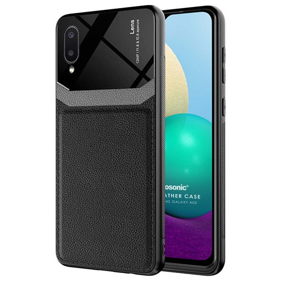 Microsonic Samsung Galaxy A02 Kılıf Uniq Leather Siyah 1