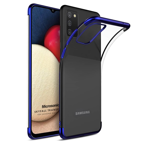 Microsonic Samsung Galaxy A02s Kılıf Skyfall Transparent Clear Mavi 1