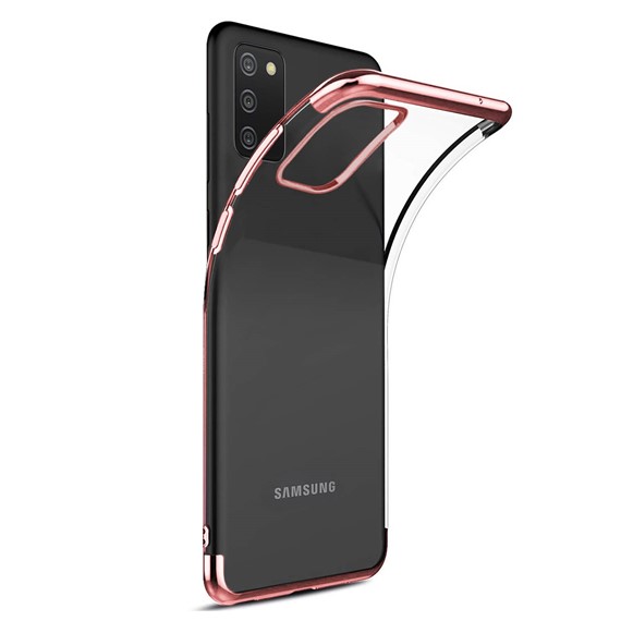 Microsonic Samsung Galaxy A02s Kılıf Skyfall Transparent Clear Rose Gold 2