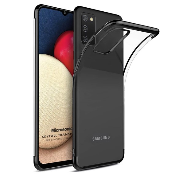 Microsonic Samsung Galaxy A02s Kılıf Skyfall Transparent Clear Siyah 1