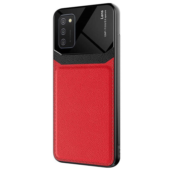 Microsonic Samsung Galaxy A02s Kılıf Uniq Leather Kırmızı 2