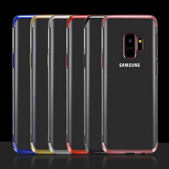 Microsonic Samsung Galaxy A6 2018 Kılıf Skyfall Transparent Clear Gold 4
