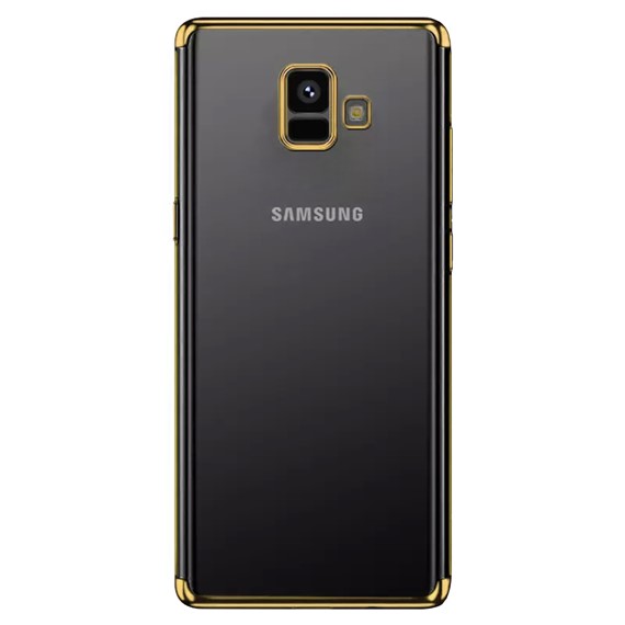 Microsonic Samsung Galaxy A6 2018 Kılıf Skyfall Transparent Clear Gold 2