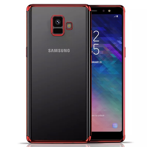 Microsonic Samsung Galaxy A6 2018 Kılıf Skyfall Transparent Clear Kırmızı 1