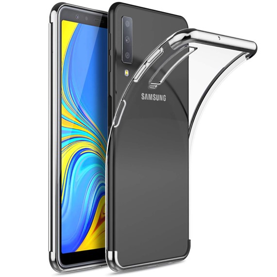 Microsonic Samsung Galaxy A7 2018 Kılıf Skyfall Transparent Clear Gümüş 1