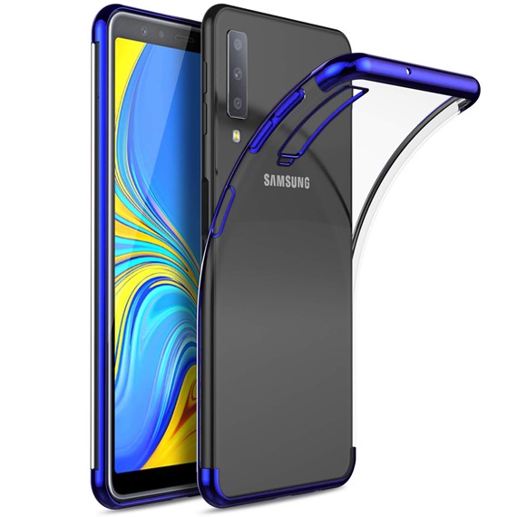 Microsonic Samsung Galaxy A7 2018 Kılıf Skyfall Transparent Clear Mavi 1