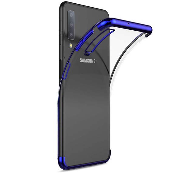 Microsonic Samsung Galaxy A7 2018 Kılıf Skyfall Transparent Clear Mavi 2