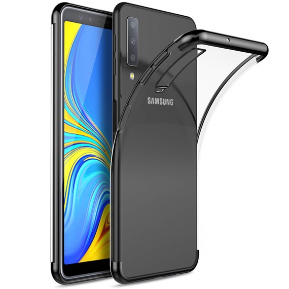 Microsonic Samsung Galaxy A7 2018 Kılıf Skyfall Transparent Clear Siyah 1