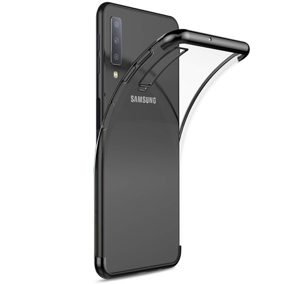 Microsonic Samsung Galaxy A7 2018 Kılıf Skyfall Transparent Clear Siyah 2