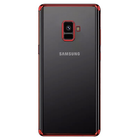Microsonic Samsung Galaxy A8 2018 Kılıf Skyfall Transparent Clear Kırmızı 2