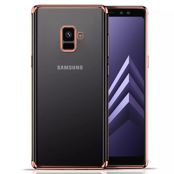 Microsonic Samsung Galaxy A8 2018 Kılıf Skyfall Transparent Clear Rose Gold 1