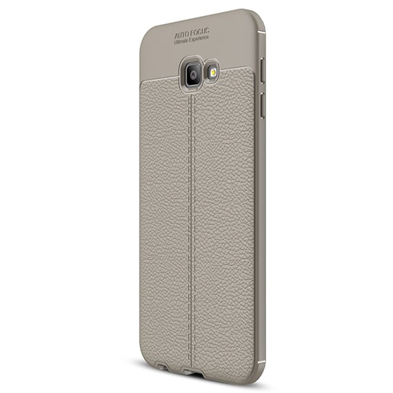 Microsonic Samsung Galaxy J4 Plus Kılıf Deri Dokulu Silikon Gri 2