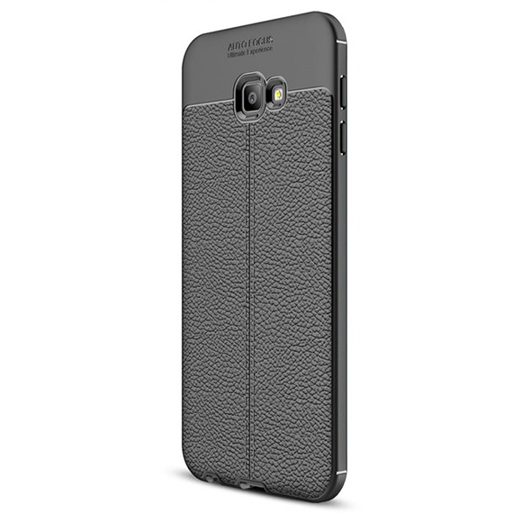 Microsonic Samsung Galaxy J4 Plus Kılıf Deri Dokulu Silikon Siyah 2