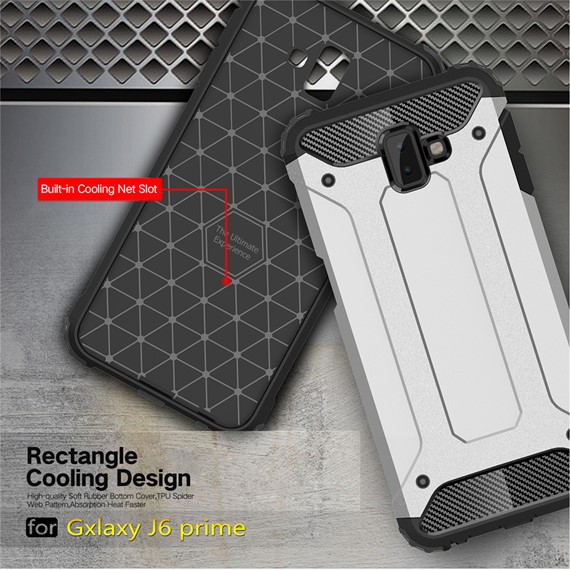 Microsonic Samsung Galaxy J6 Plus Kılıf Rugged Armor Kırmızı 5