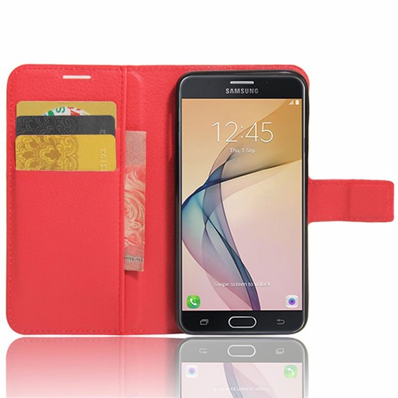 Microsonic Cüzdanlı Deri Samsung Galaxy J7 Prime 2 Kılıf Kırmızı 1