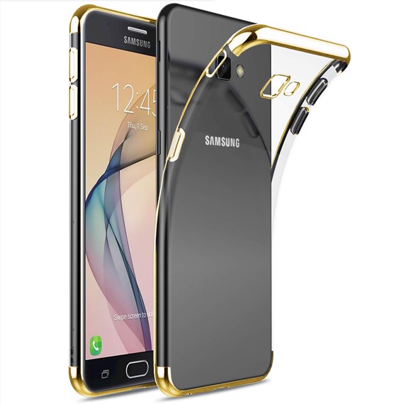 Microsonic Samsung Galaxy J7 Prime Kılıf Skyfall Transparent Clear Gold 1