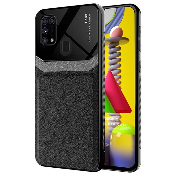 Microsonic Samsung Galaxy M31 Kılıf Uniq Leather Siyah 1
