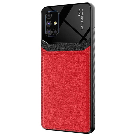 Microsonic Samsung Galaxy M51 Kılıf Uniq Leather Kırmızı 2