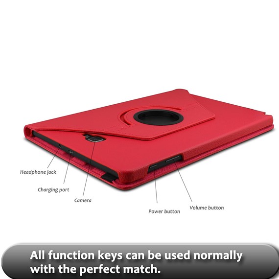 Microsonic Samsung Galaxy Tab A 10 1 P580 Kılıf 360 Rotating Stand Deri Kırmızı 5
