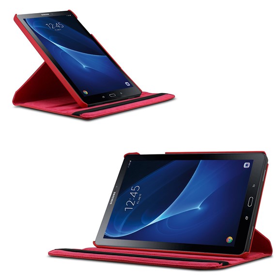 Microsonic Samsung Galaxy Tab A 10 1 T580 Kılıf 360 Rotating Stand Deri Kırmızı 2