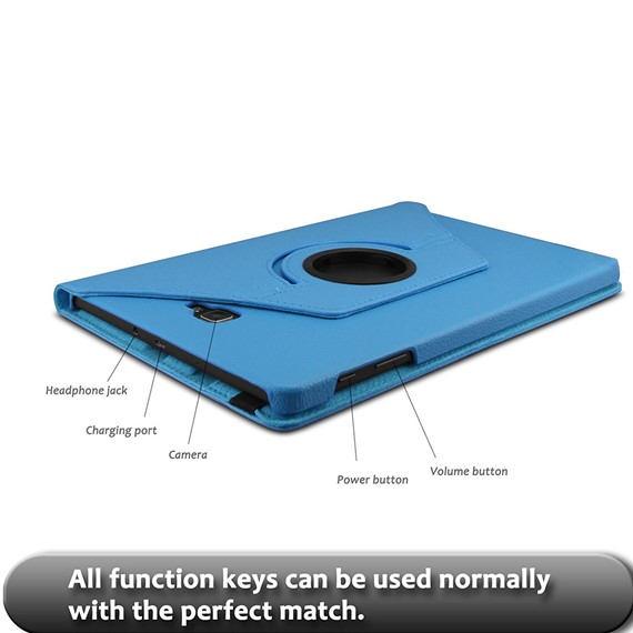 Microsonic Samsung Galaxy Tab A 10 1 T580 Kılıf 360 Rotating Stand Deri Mavi 5