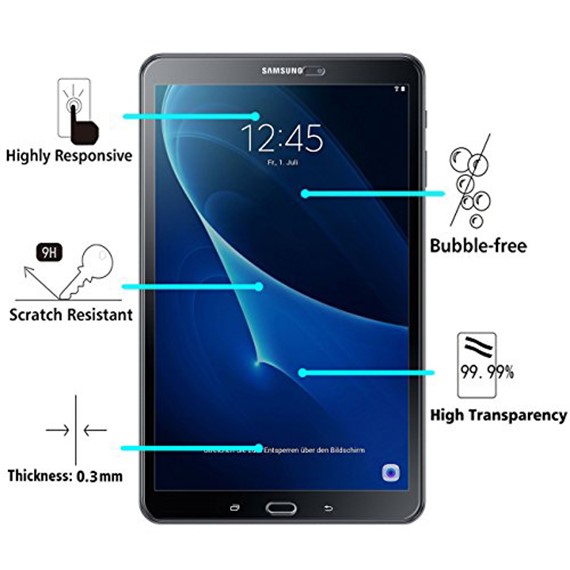 Microsonic Samsung Galaxy Tab A 10 1 T580 Temperli Cam Ekran koruyucu Kırılmaz film 3