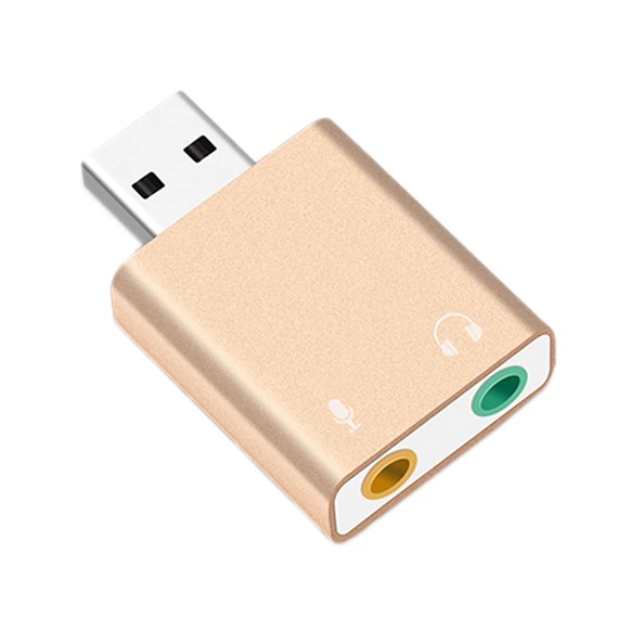 Microsonic USB Sound Card USB to 3 5mm Kulaklık ve Mikrofon Çevirici Adaptör Gold 1