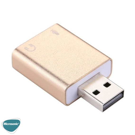 Microsonic USB Sound Card USB to 3 5mm Kulaklık ve Mikrofon Çevirici Adaptör Gold 8