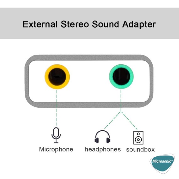 Microsonic USB Sound Card Kablo USB to 3 5mm Kulaklık ve Mikrofon Çevirici Adaptör Rose Gold 4