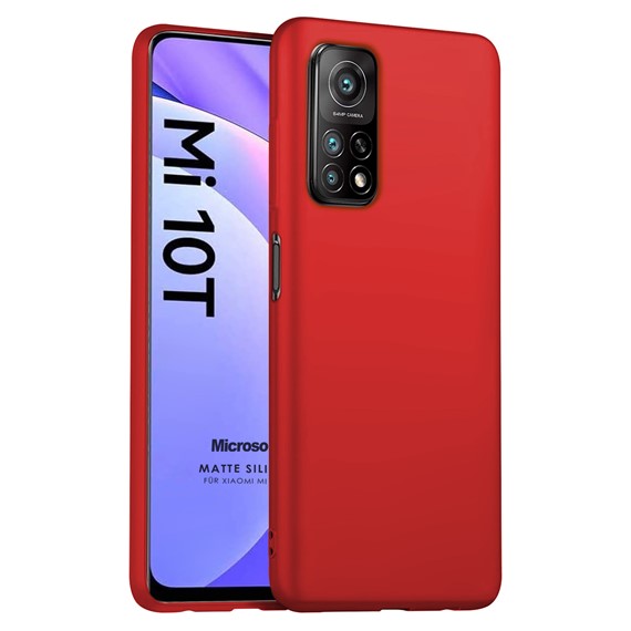 Microsonic Matte Silicone Xiaomi Mi 10T Kılıf Kırmızı 1