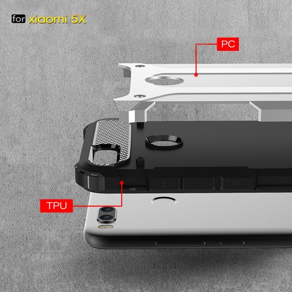 Microsonic Xiaomi Mi A1 Kılıf Rugged Armor Mavi 4