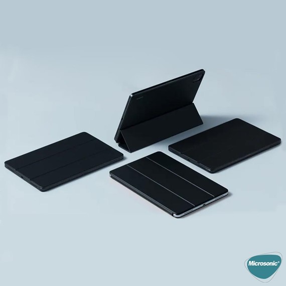Microsonic Xiaomi Redmi Pad SE Kılıf Slim Translucent Back Smart Cover Mavi 5