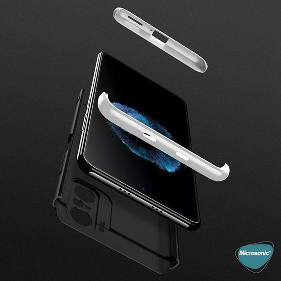 Microsonic Xiaomi Mi 11i Kılıf Double Dip 360 Protective Siyah Gri 7