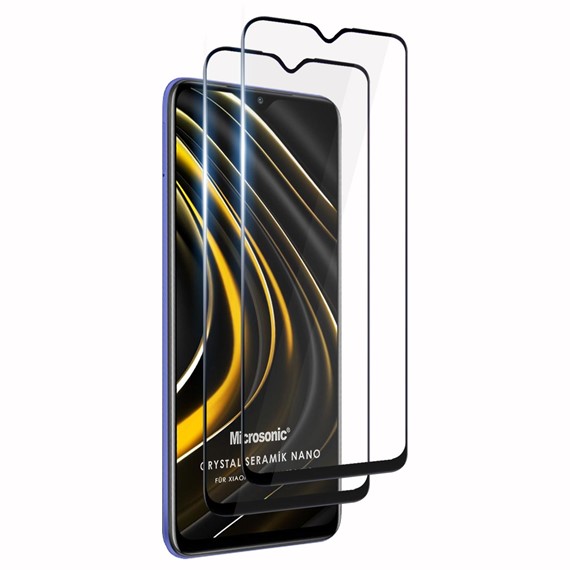 Microsonic Xiaomi Poco M3 Crystal Seramik Nano Ekran Koruyucu Siyah 2 Adet 1